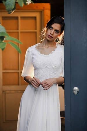 Modest Poet Muse-Modest wedding gowns – Studio Levana – Couture Wedding ...