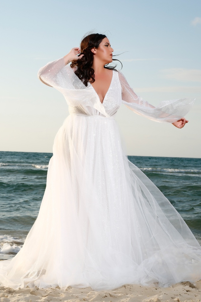 Plus boho wedding dress hotsell